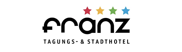 Logo mit Schriftzug franz und vier bunten Sternen